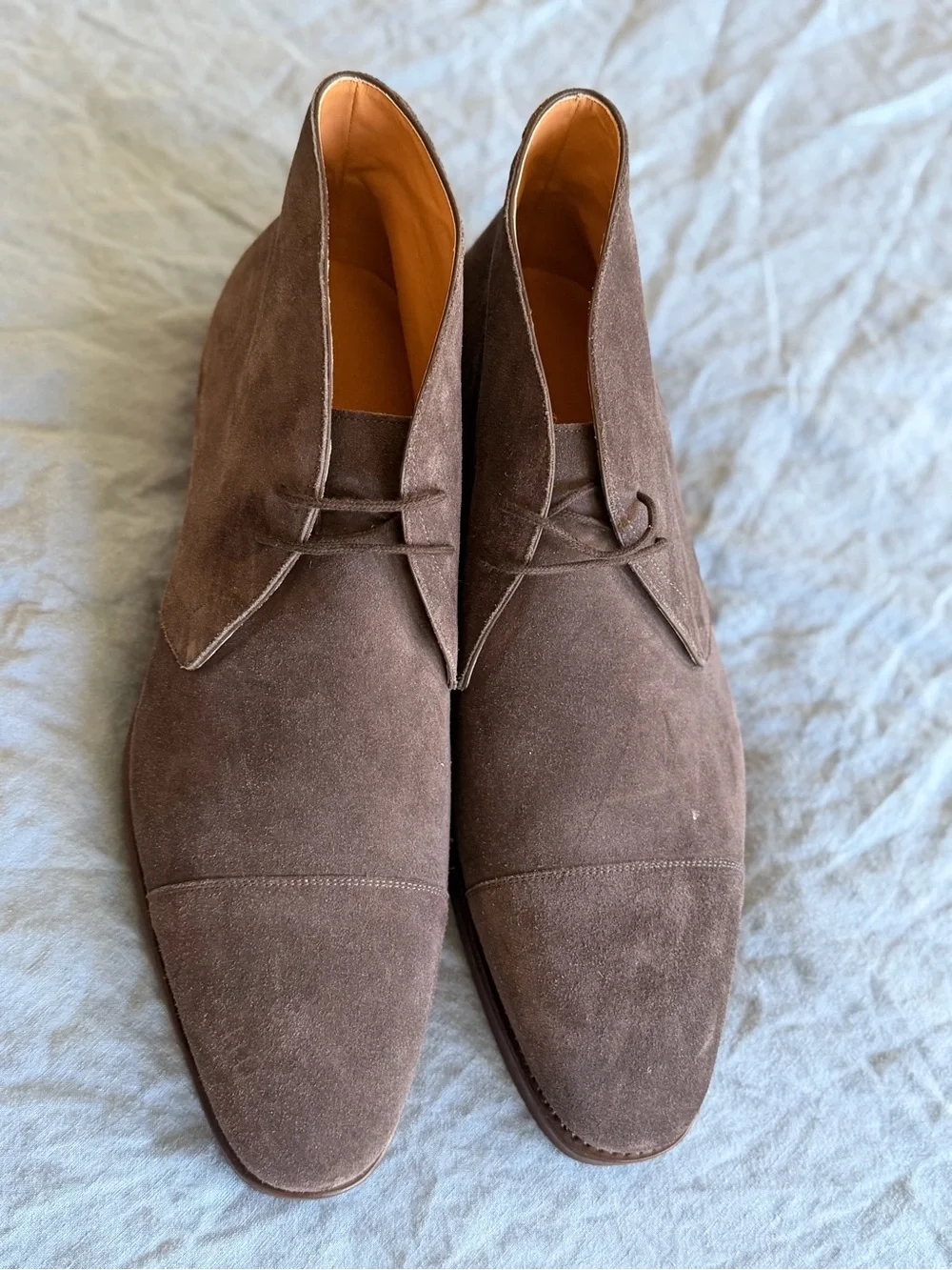 Fiori di Lusso Made In Italy Men’s Sued Brown Chukka Boots .